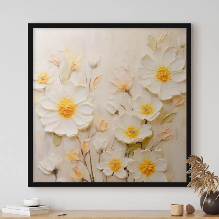 Fototapete Blumen in Pastelltönen im Ölgemälde-Stil f45742