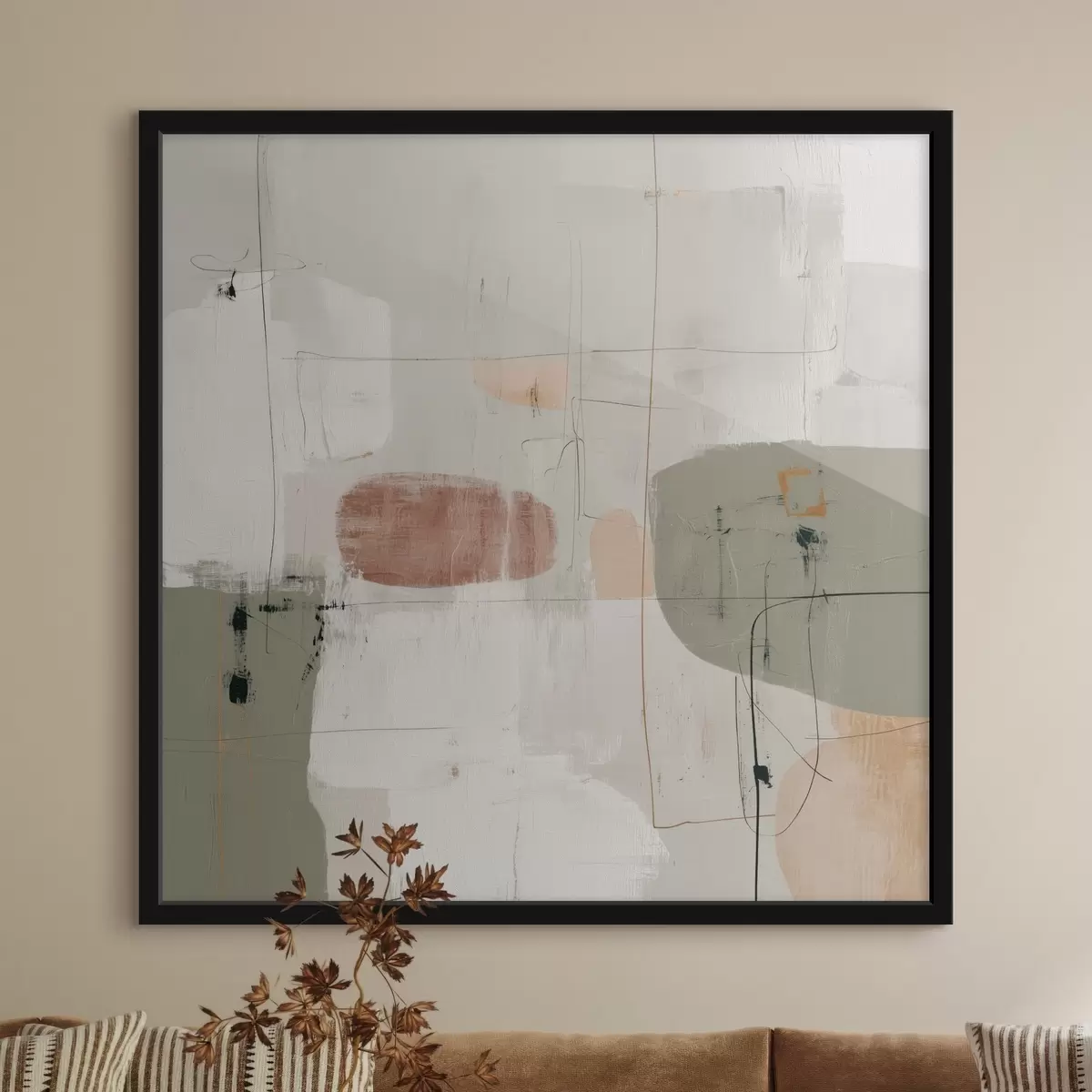 Poster Abstrakte Komposition in Pastelltönen f45859