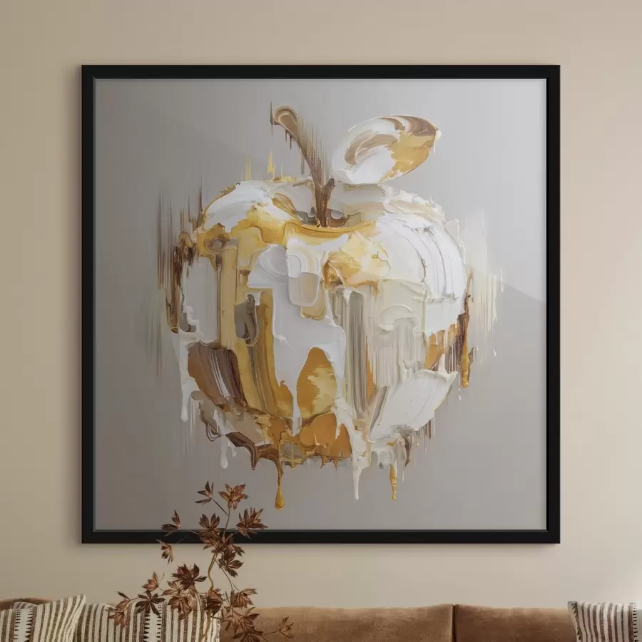 Fototapete Apfel mit geschmolzenem Farbeffekt f45862