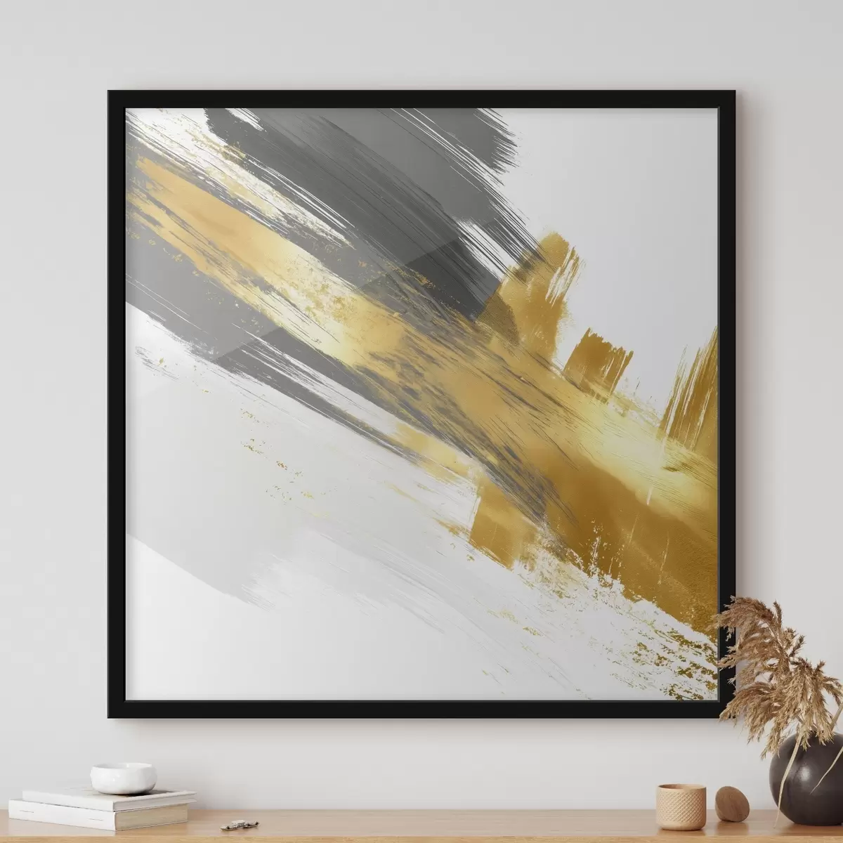 Poster Moderne Kunst mit Elementen schneller Pinselstriche f45865