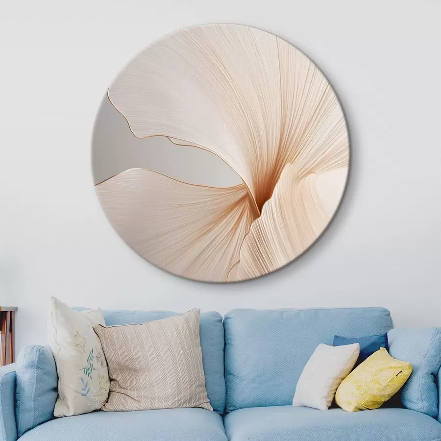 Wandbilder Abstrakte Blumen mit dünnen, zarten Blütenblättern in Weiß- und Beigetönen r45923