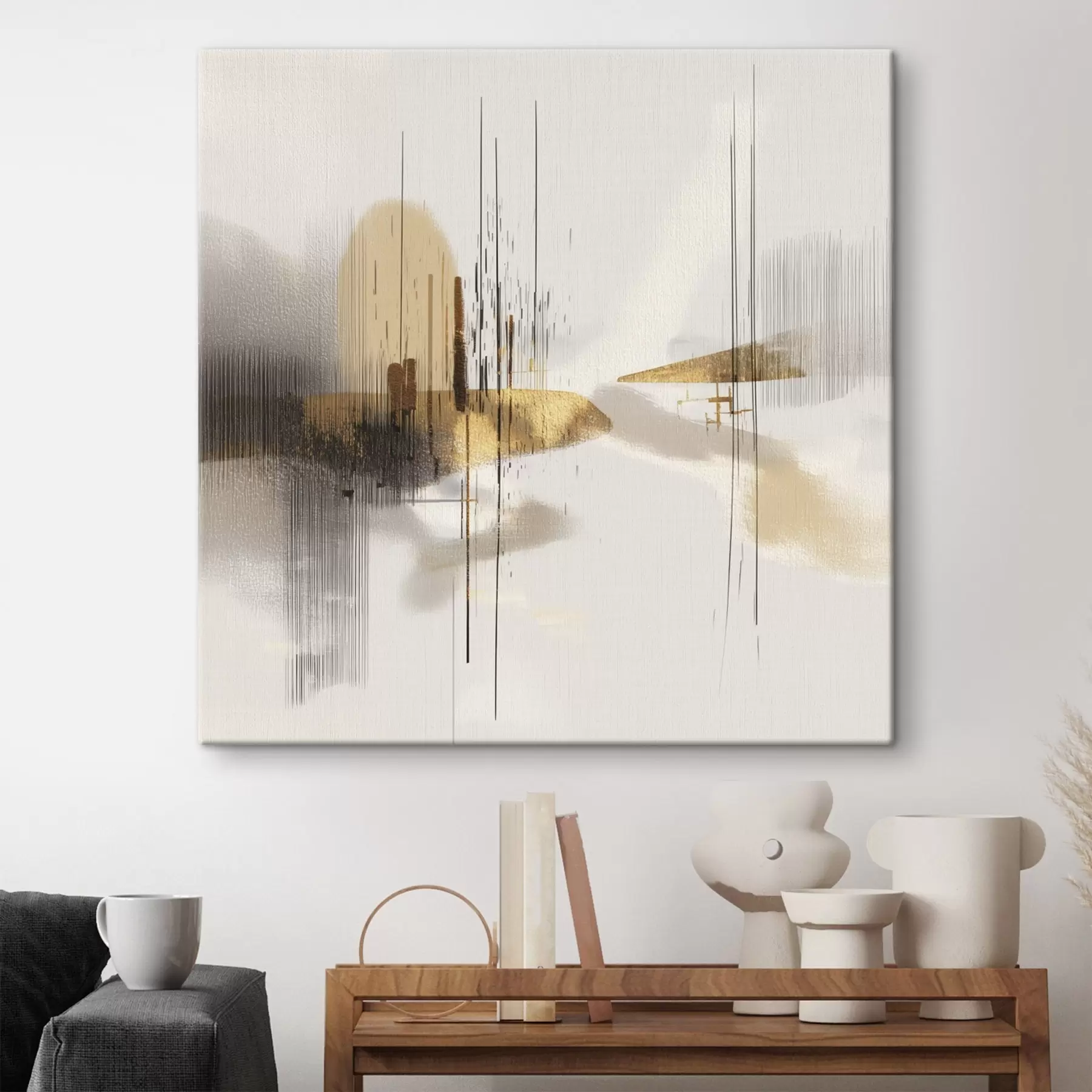 Wandbilder Ruhige Küste im minimalistischen Grafikstil s45849