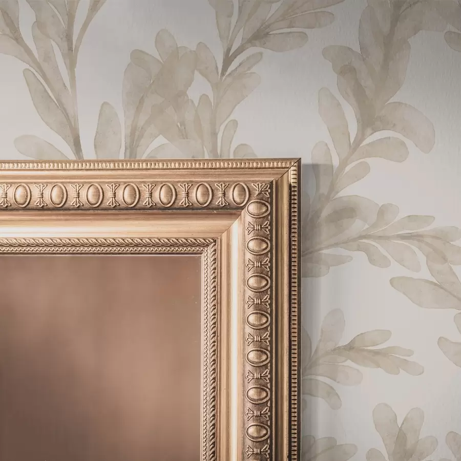 Fototapete Beigefarbene Zweige in Aquarell, zartes botanisches Motiv a00617