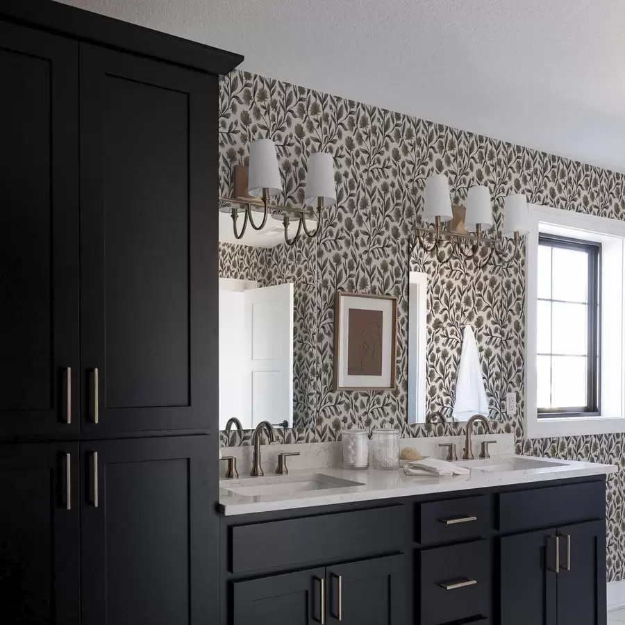 Fototapete Wildblumen in Grau-Oliv-Tönen auf cremefarbenem Hintergrund a00623v1