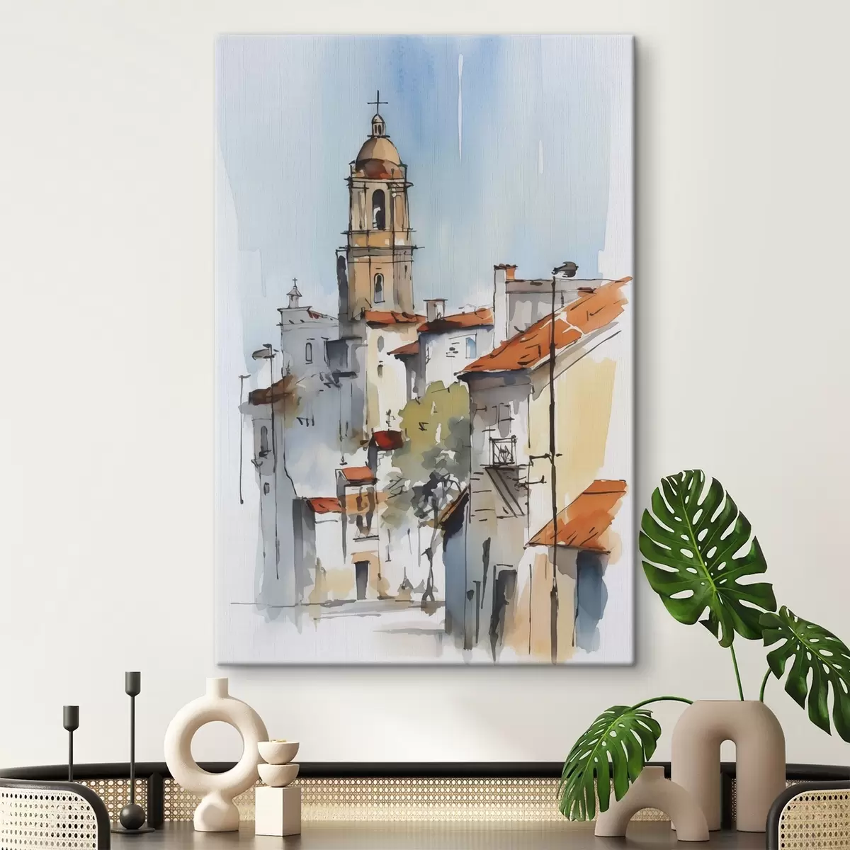Wandbilder Stadtlandschaft im Aquarellstil s46120
