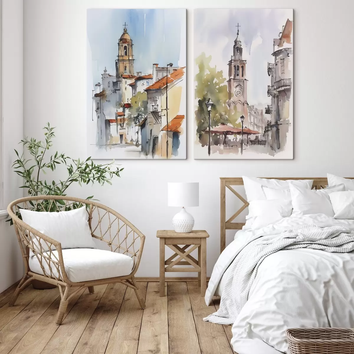 Wandbilder Stadtlandschaft im Aquarellstil m00832