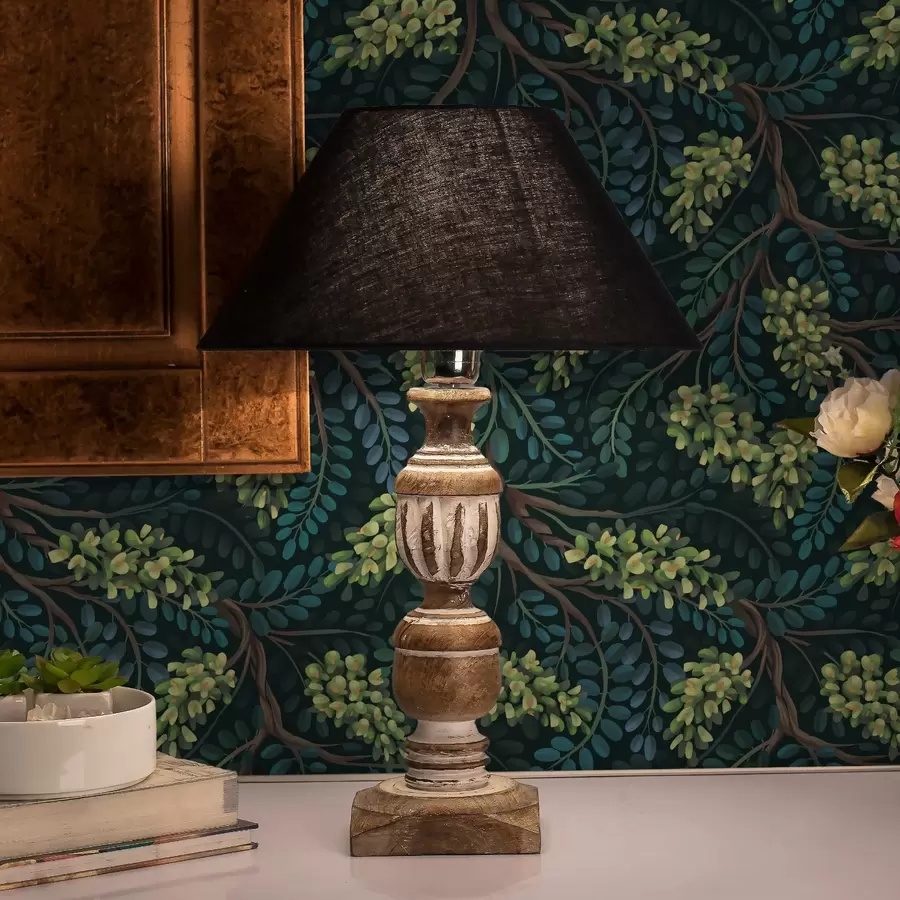 Fototapete Zweige mit grünlichen Blütenständen auf dunklem Hintergrund a00786