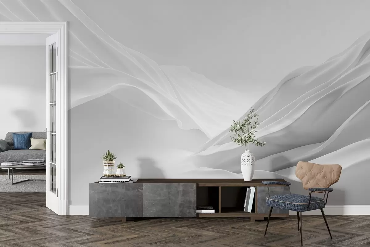 Fototapete Graue Berggipfel in abstrakter Form w09434