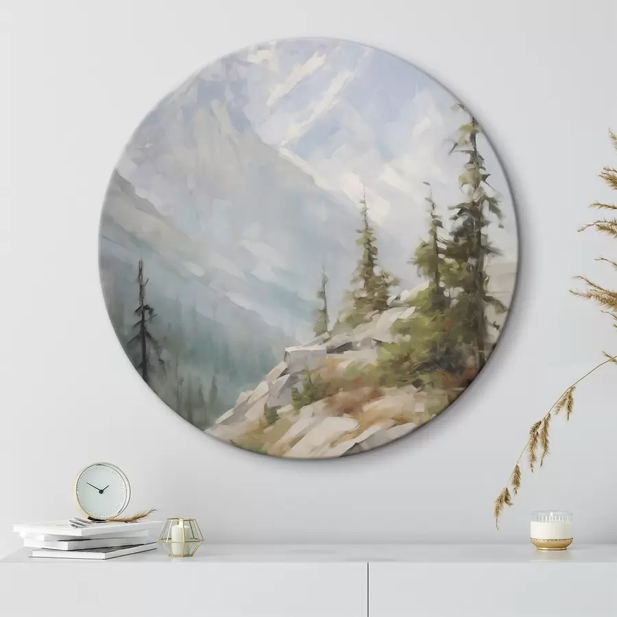 Wandbilder Fichten vor dem Hintergrund der Berge r46202