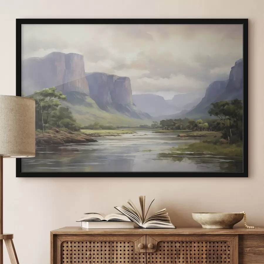 Fototapete Park mit Bergblick f46194