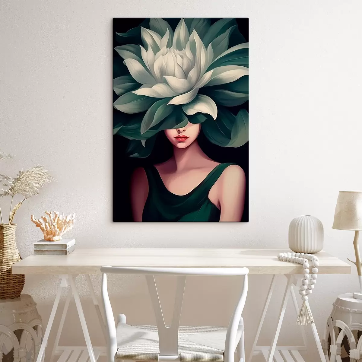 Wandbilder Mädchen mit einer Blume s46207