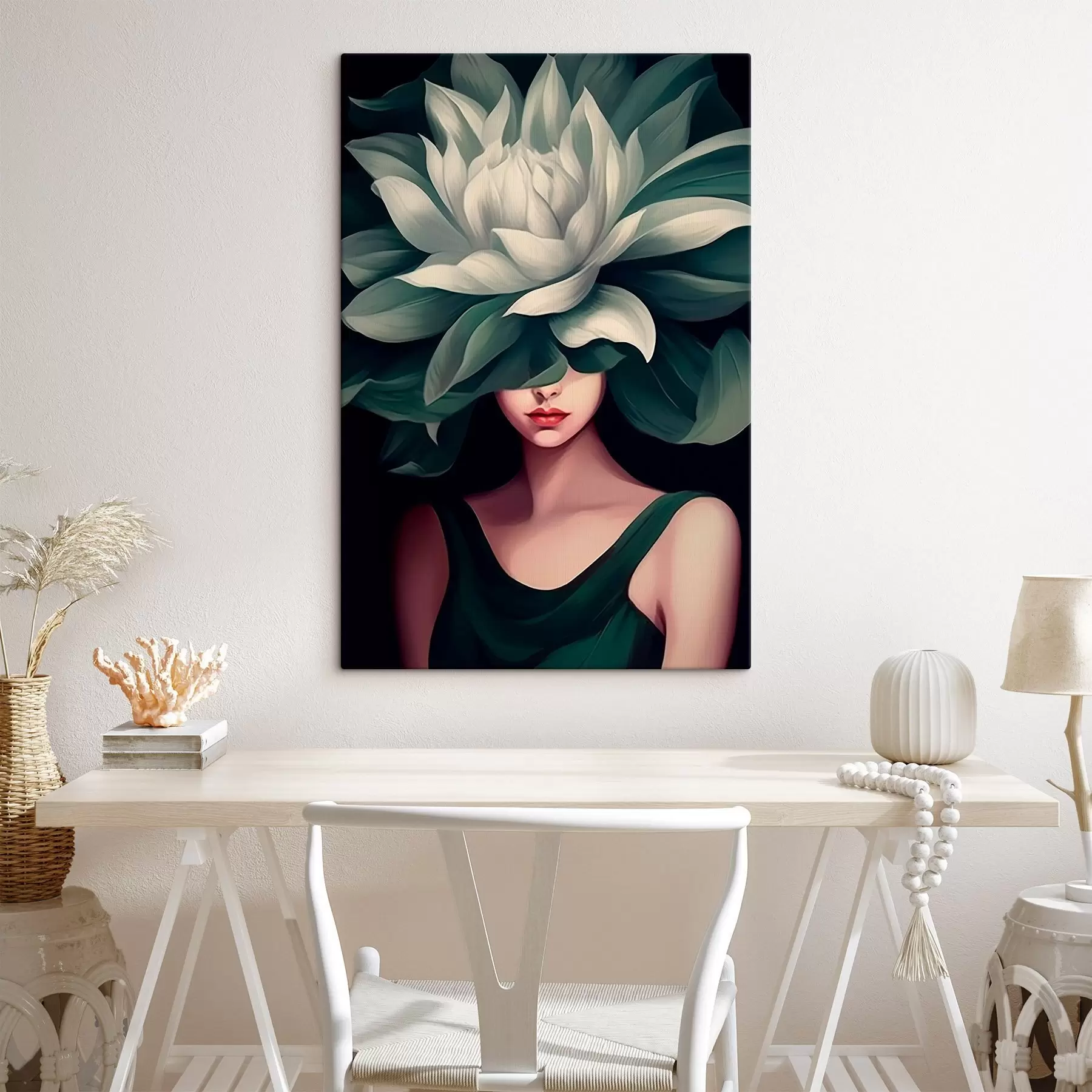 Wandbilder Mädchen mit einer Blume s46207