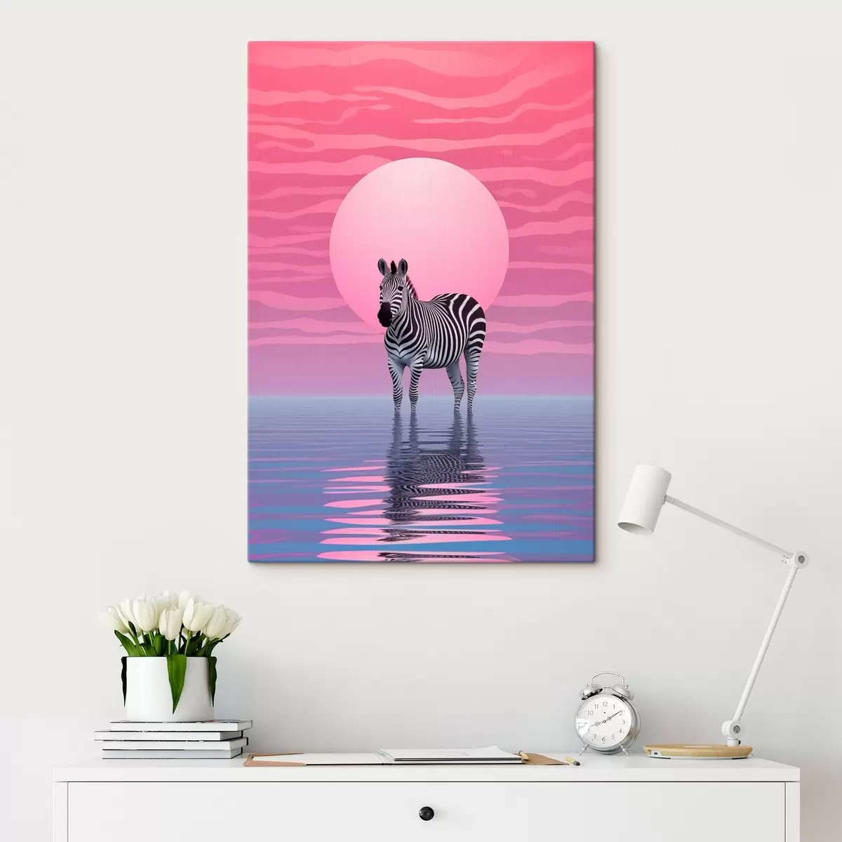Wandbilder Zebra bei Sonnenuntergang s46230
