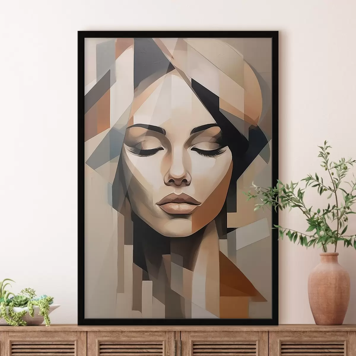 Poster Geometrisches Frauenporträt f46220