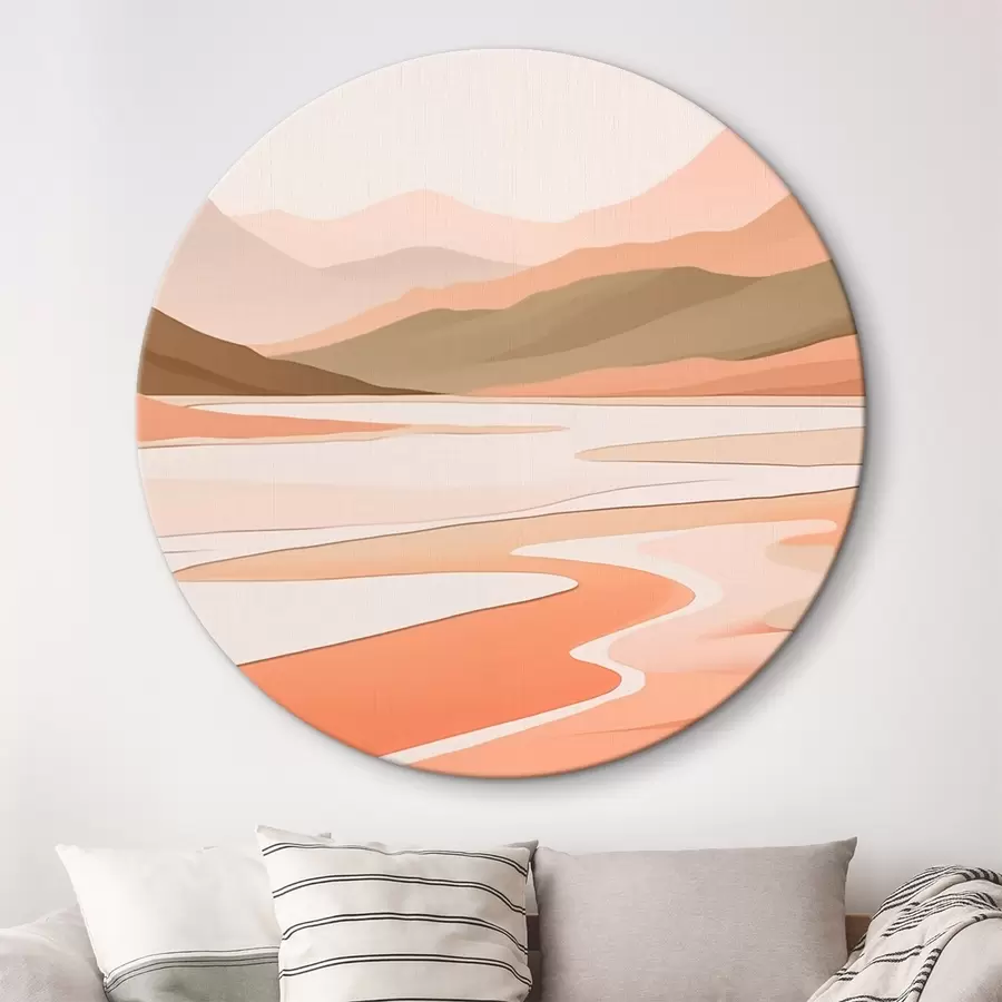 Wandbilder Abstrakte Landschaft mit Bergen und Fluss r46249