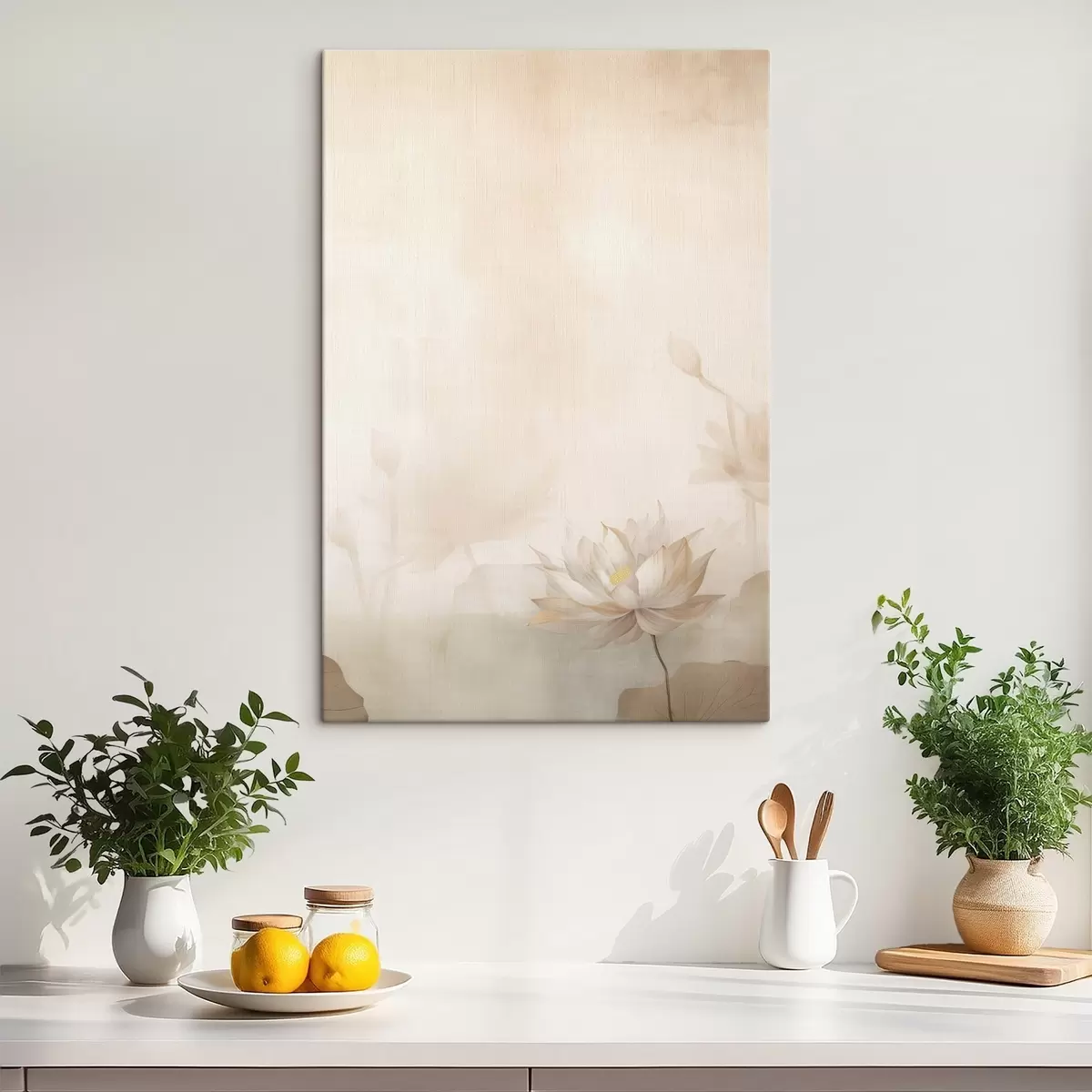 Wandbilder Lotusblume auf hellem Hintergrund s46070