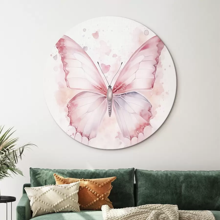 Wandbilder Rosa Schmetterling, Aquarelltechnik r46073