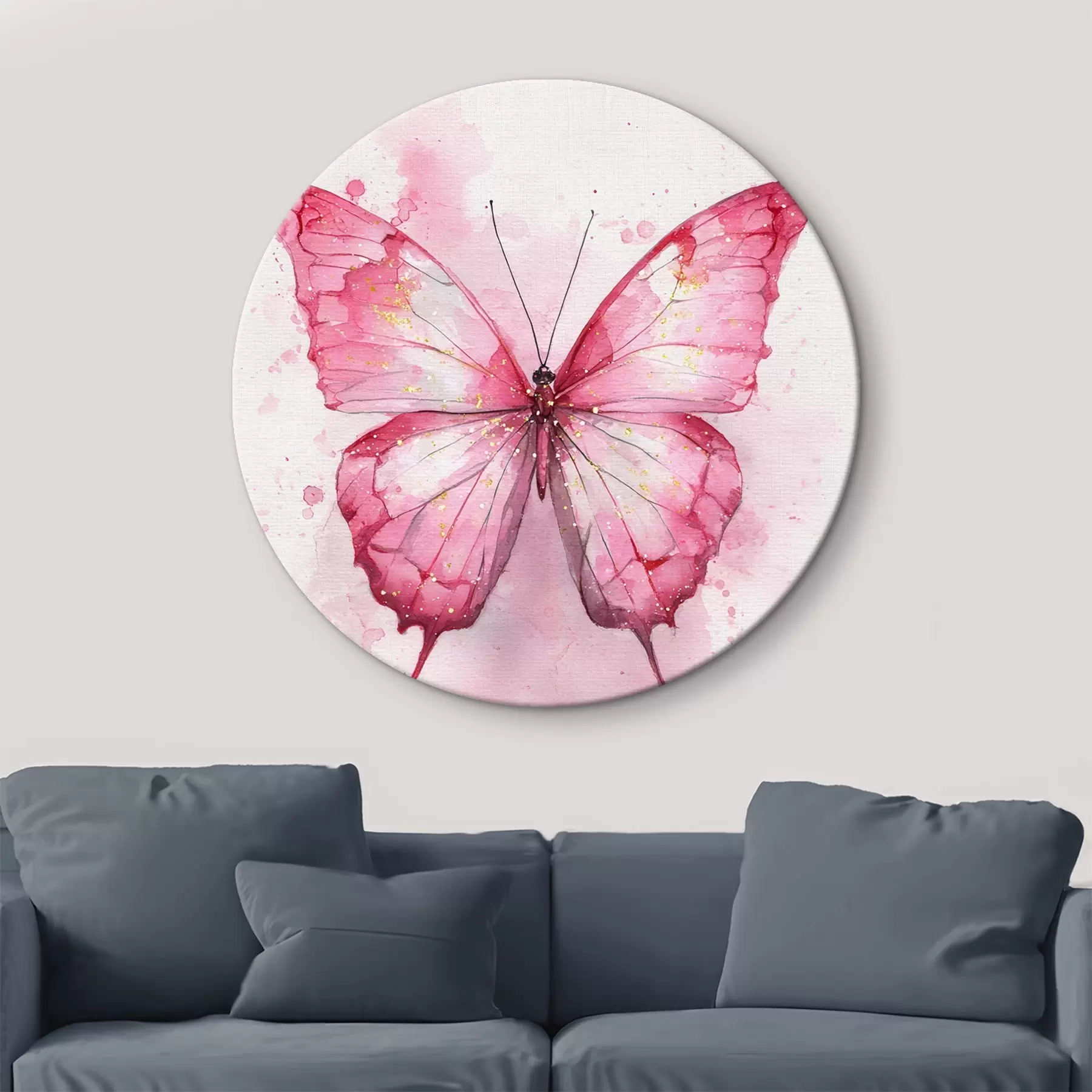 Wandbilder Zarter Schmetterling auf Aquarellhintergrund r46077