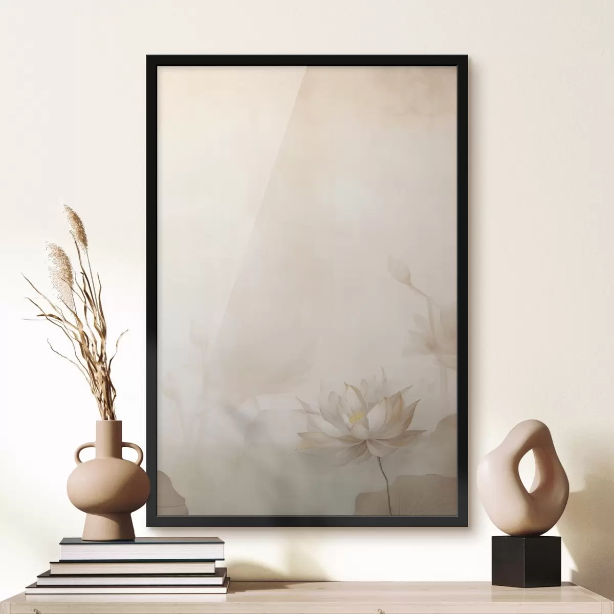 Poster Lotusblume auf hellem Hintergrund f46070