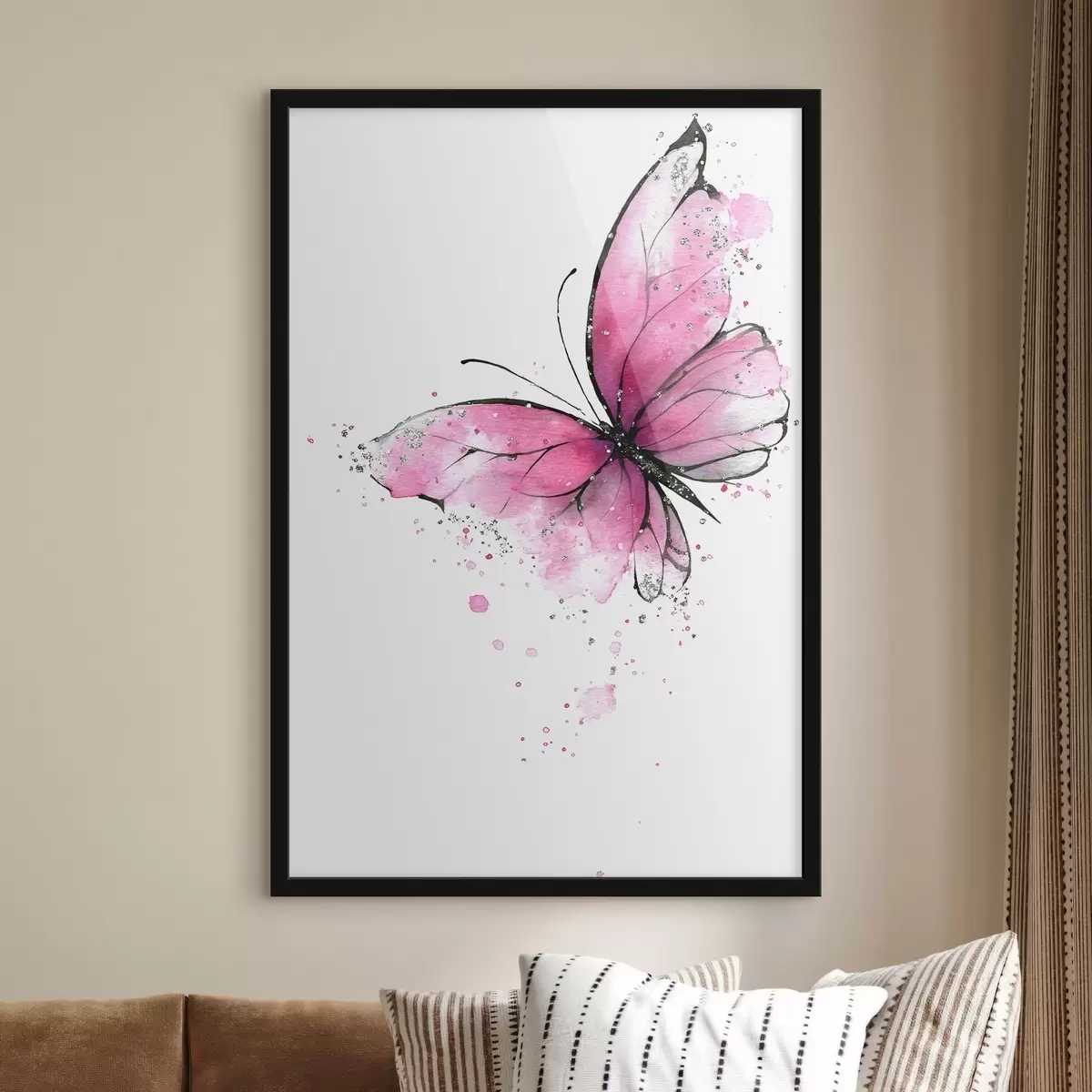 Poster Rosa Schmetterling f46076