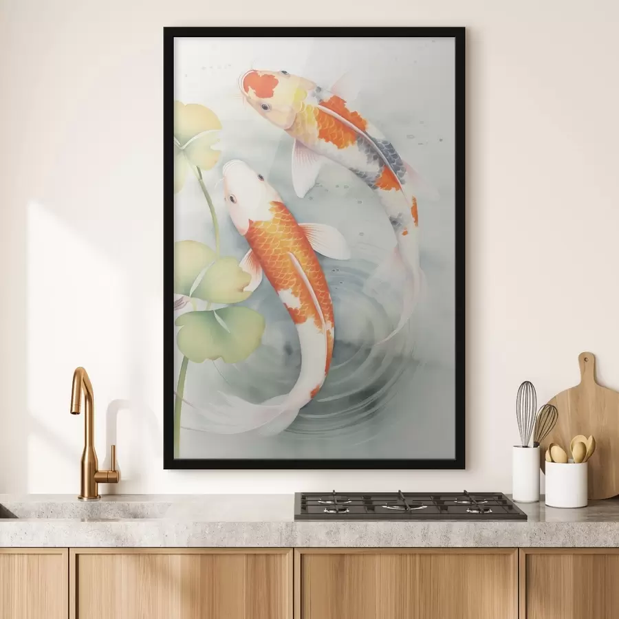 Fototapete Zwei wunderschöne Fische in einem Teich f46086