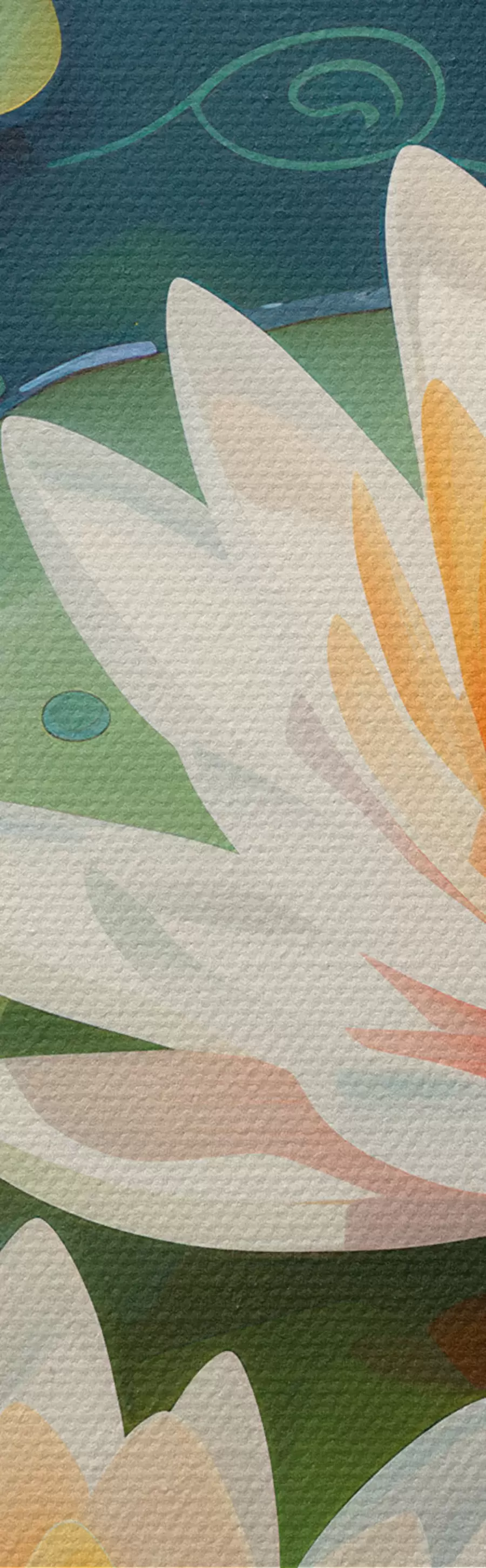 Wandbilder Fische in einem Teich und Lotusblumen m00867