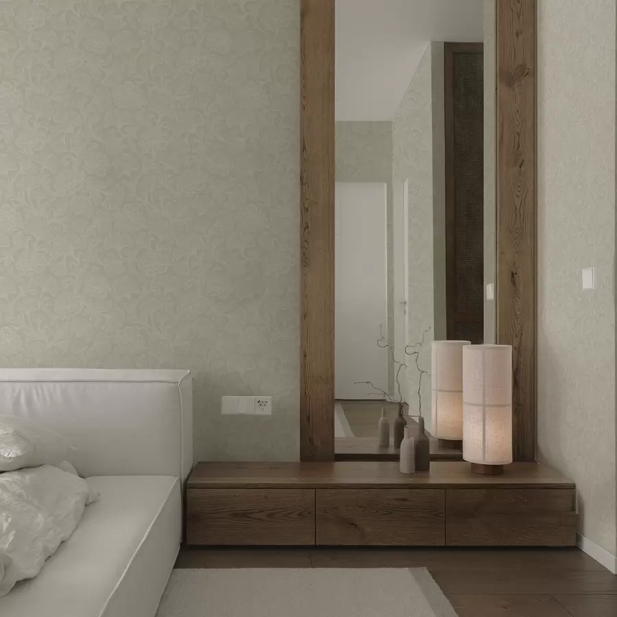 Fototapete Lichtmuster mit Ginkgo und Pfingstrosen a00700