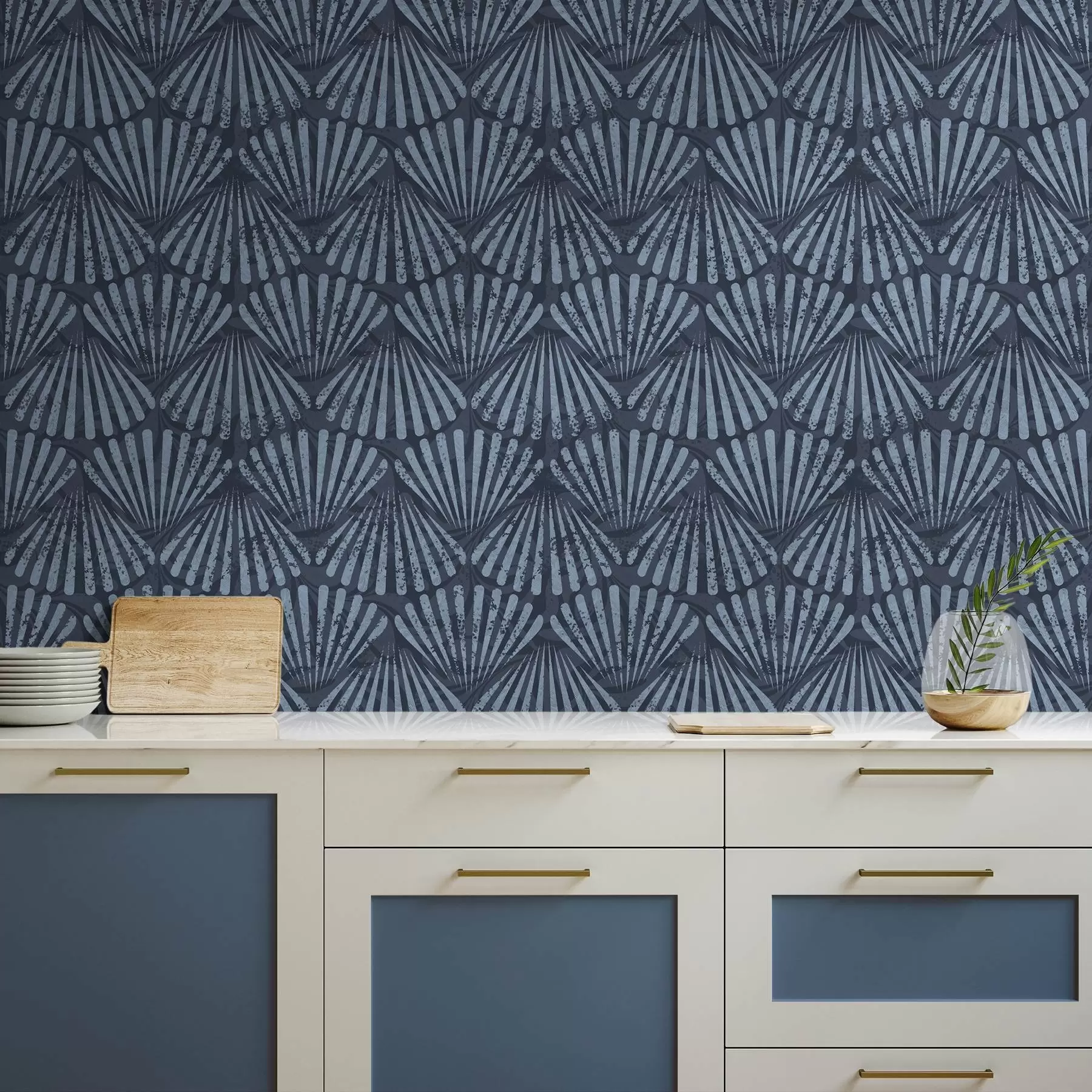 Fototapete Abstrakte Strahlen in Blautönen, dynamisches Motiv a00710