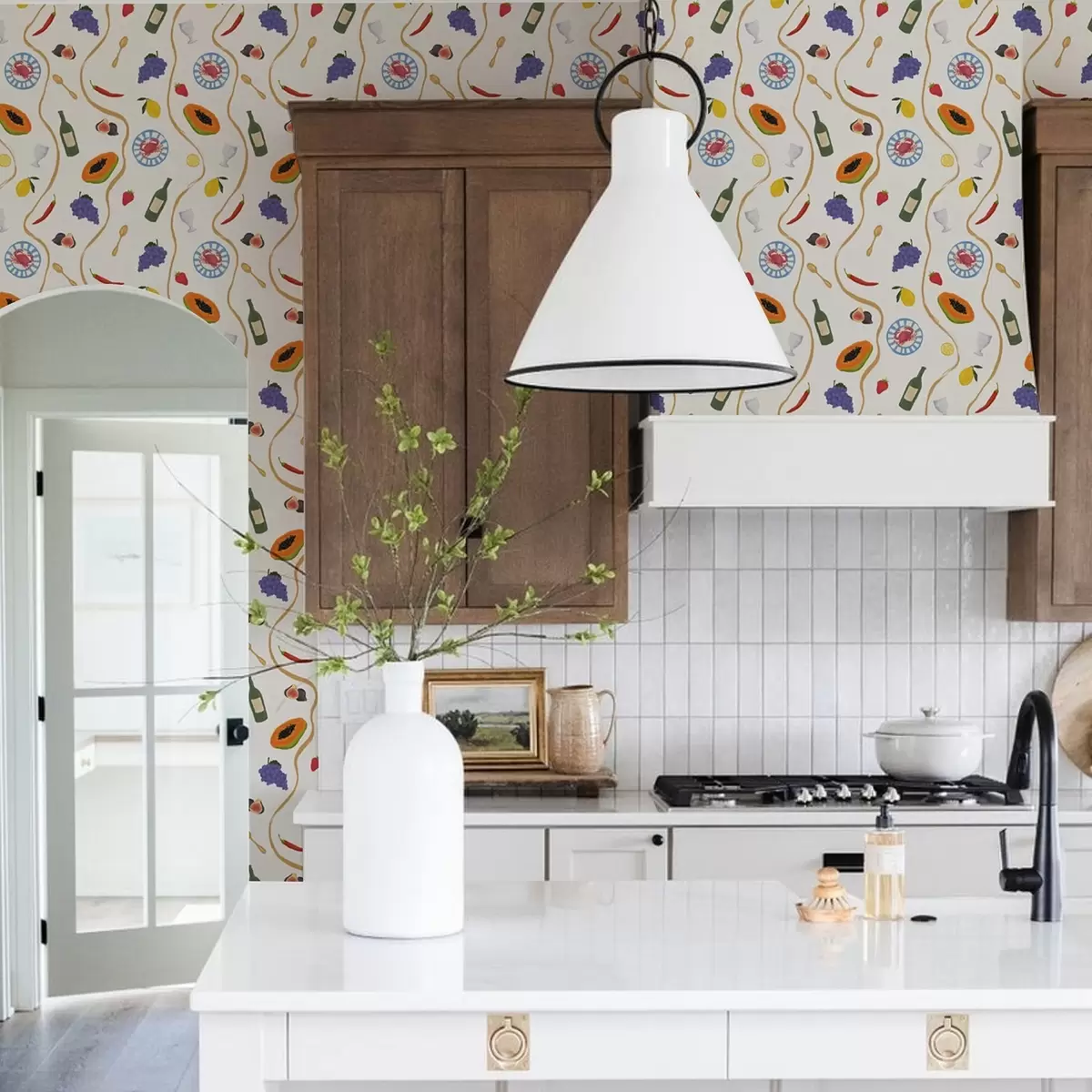 Tapete Flaschen, Papaya, Zitronen und Gewürze vor hellem Hintergrund a00802