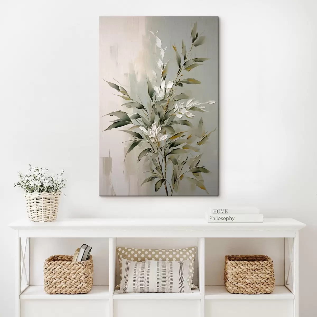 Wandbilder Abstrakter Zweig mit Blättern s46135