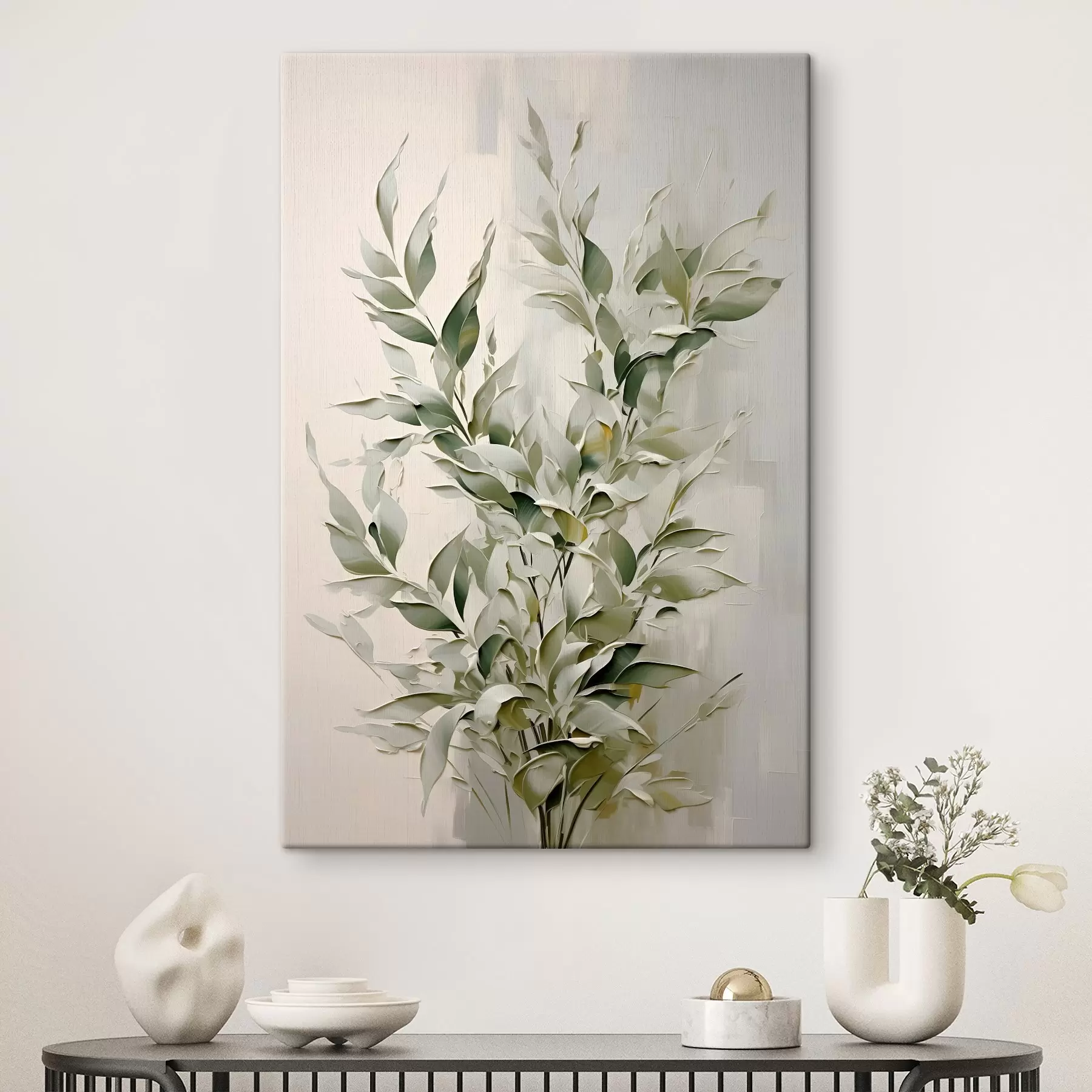 Wandbilder Abstrakter Zweig mit Blättern s46136