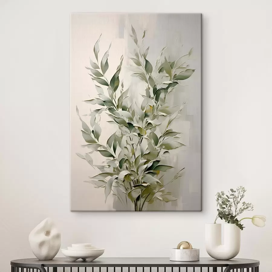 Wandbilder Abstrakter Zweig mit Blättern s46136