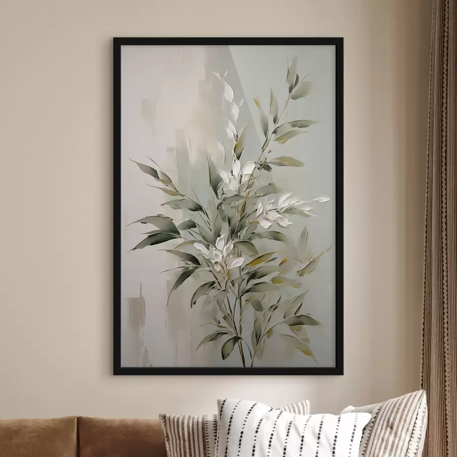 Fototapete Abstrakter Zweig mit Blättern f46135