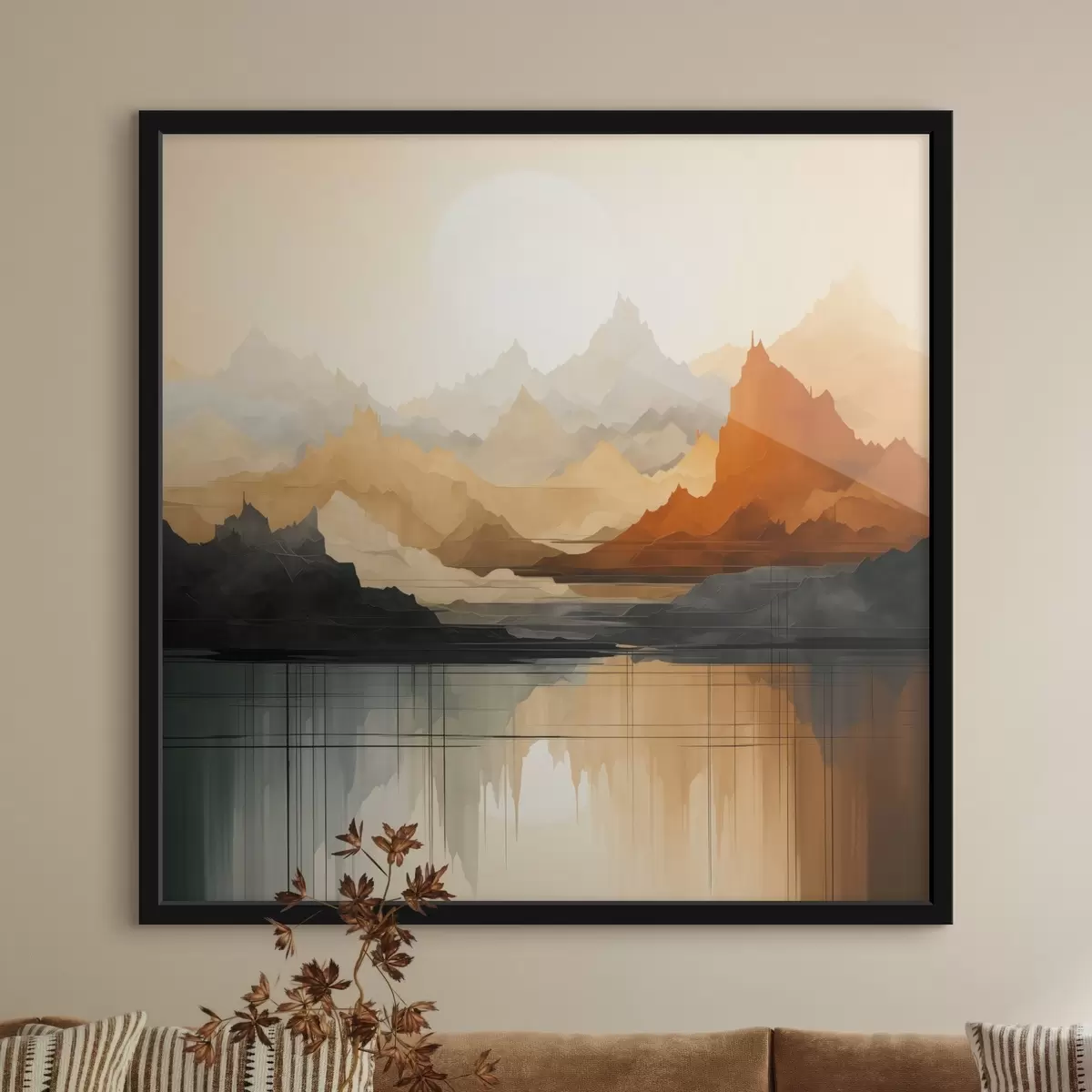 Poster Abstrakte Berglandschaft f46140