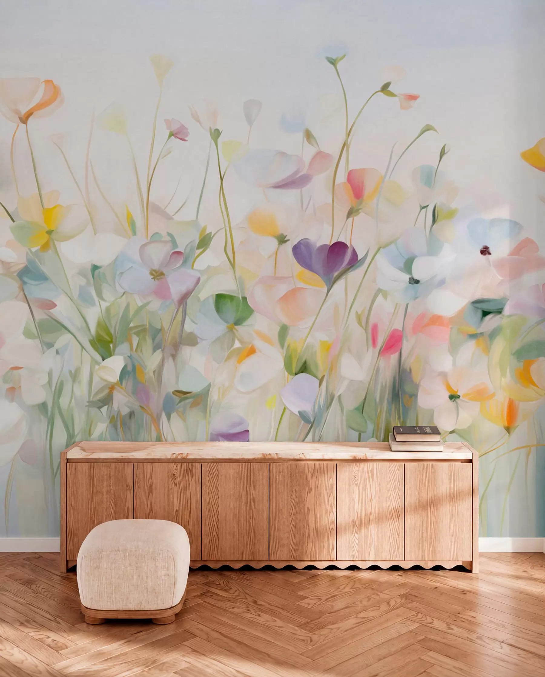 Fototapete Farbstudie mit Wildblumen w09466