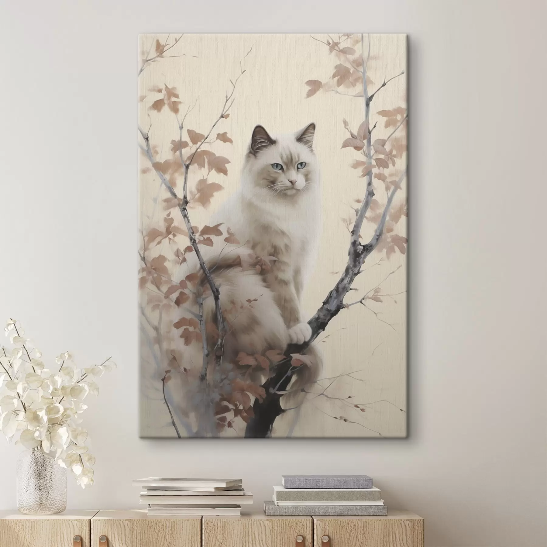 Wandbilder Die Katze sitzt auf einem Baum s46301