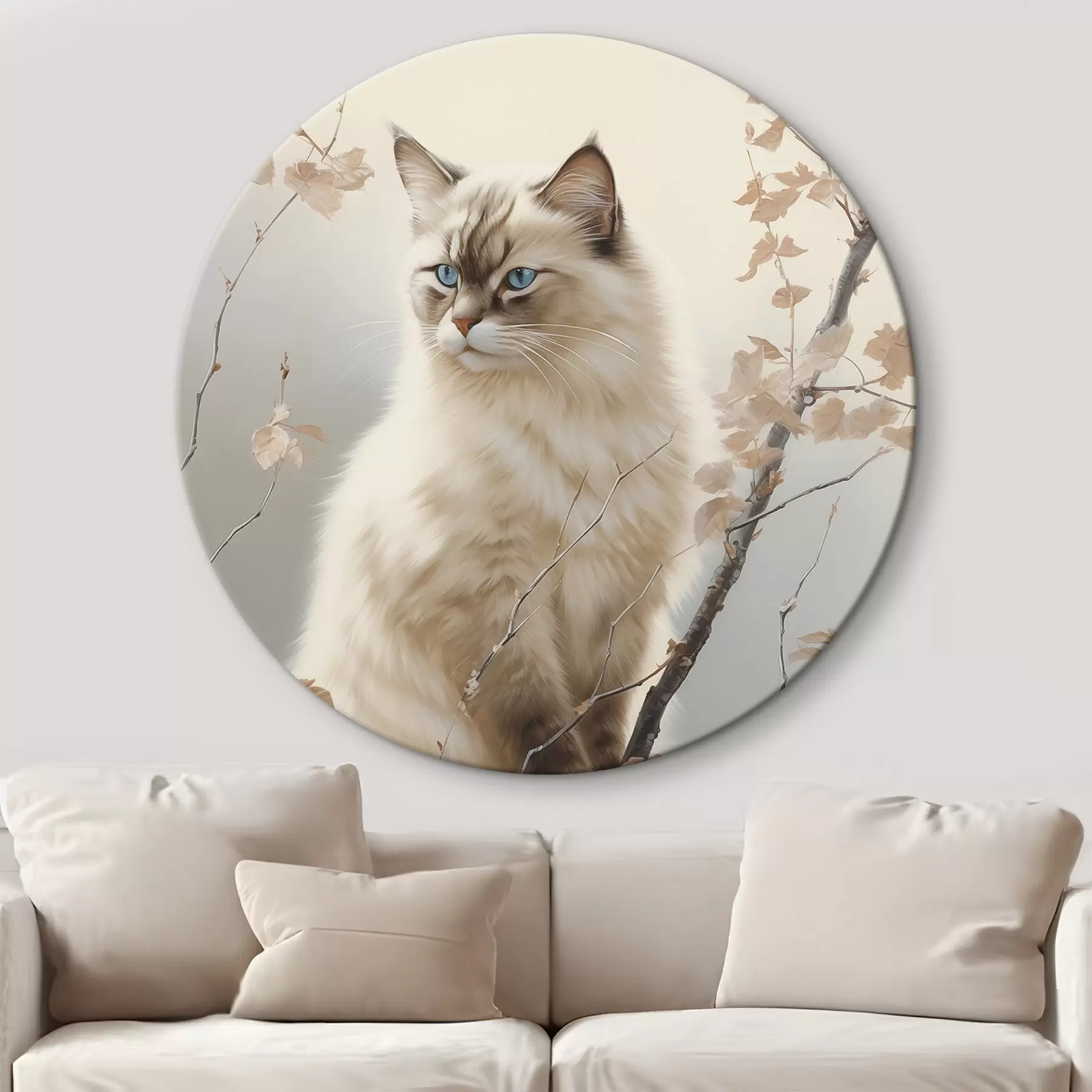 Wandbilder Eine Katze auf einem Ast r46300