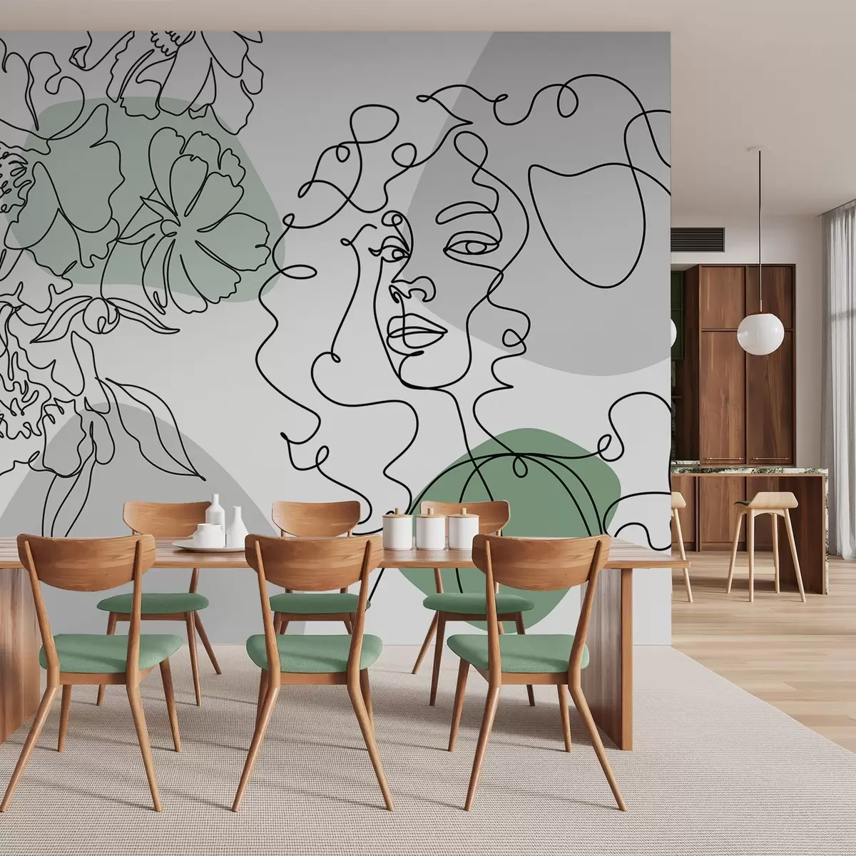 Fototapete Mädchen in Reihen w04724v1