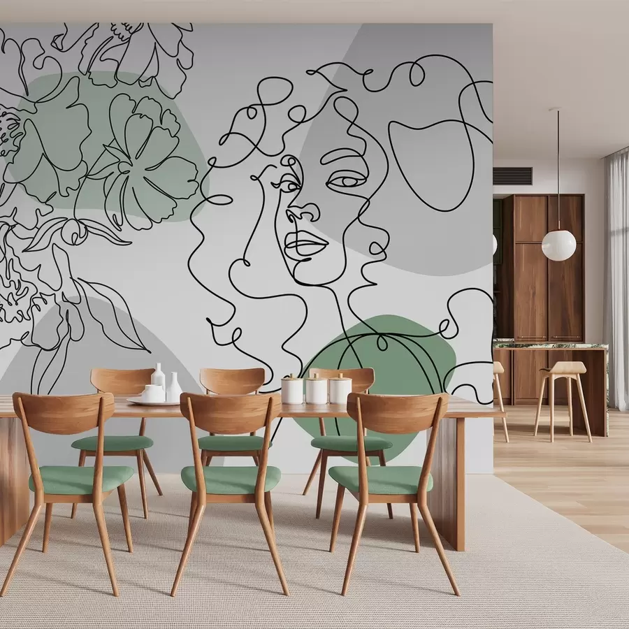 Fototapete Mädchen in Reihen w04724v1