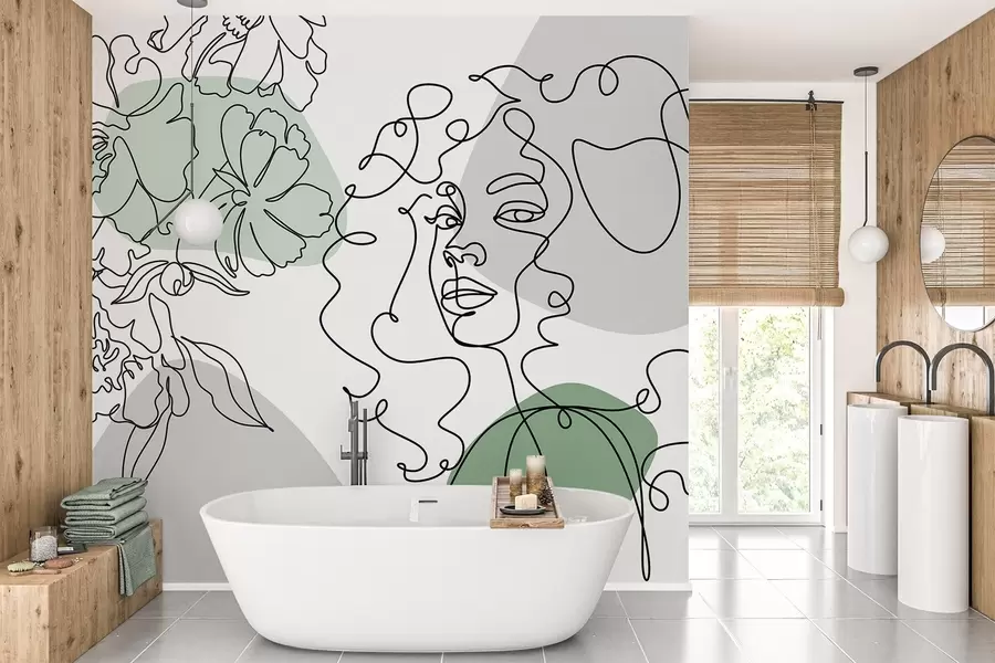 Fototapete Mädchen in Reihen w04724v1