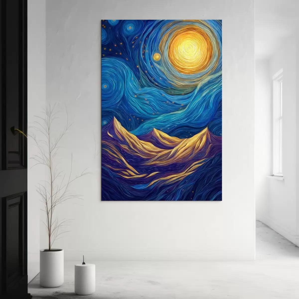 Wandbilder Strahlender Sternenhimmel über den Berggipfeln s46168