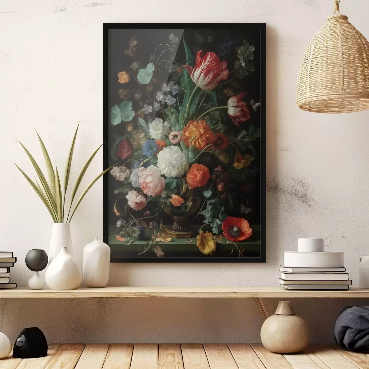 Poster Blumenarrangement im Stil alter Stillleben f46145