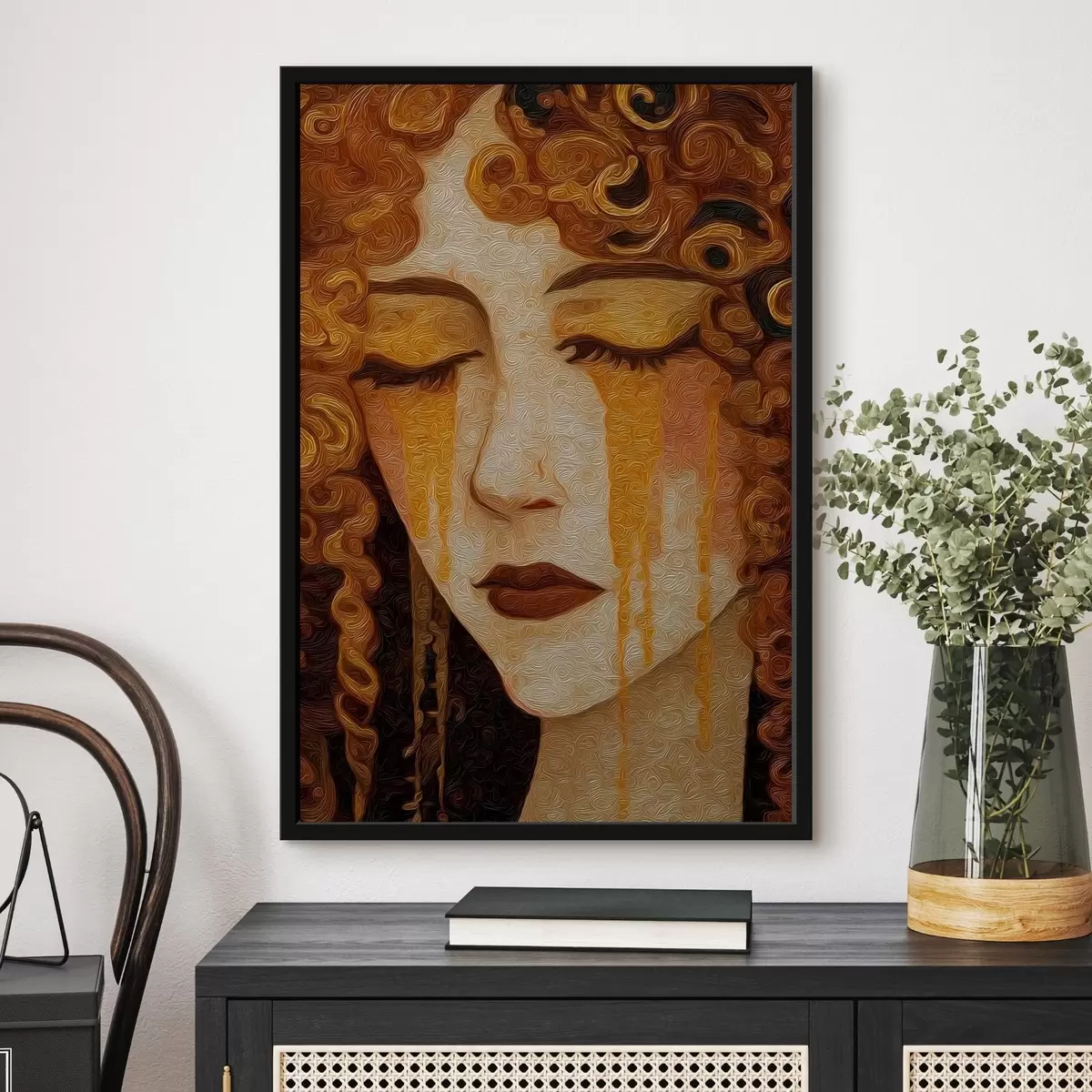 Poster Porträt einer Frau mit roten Haaren und dekorativem Make-up f46149