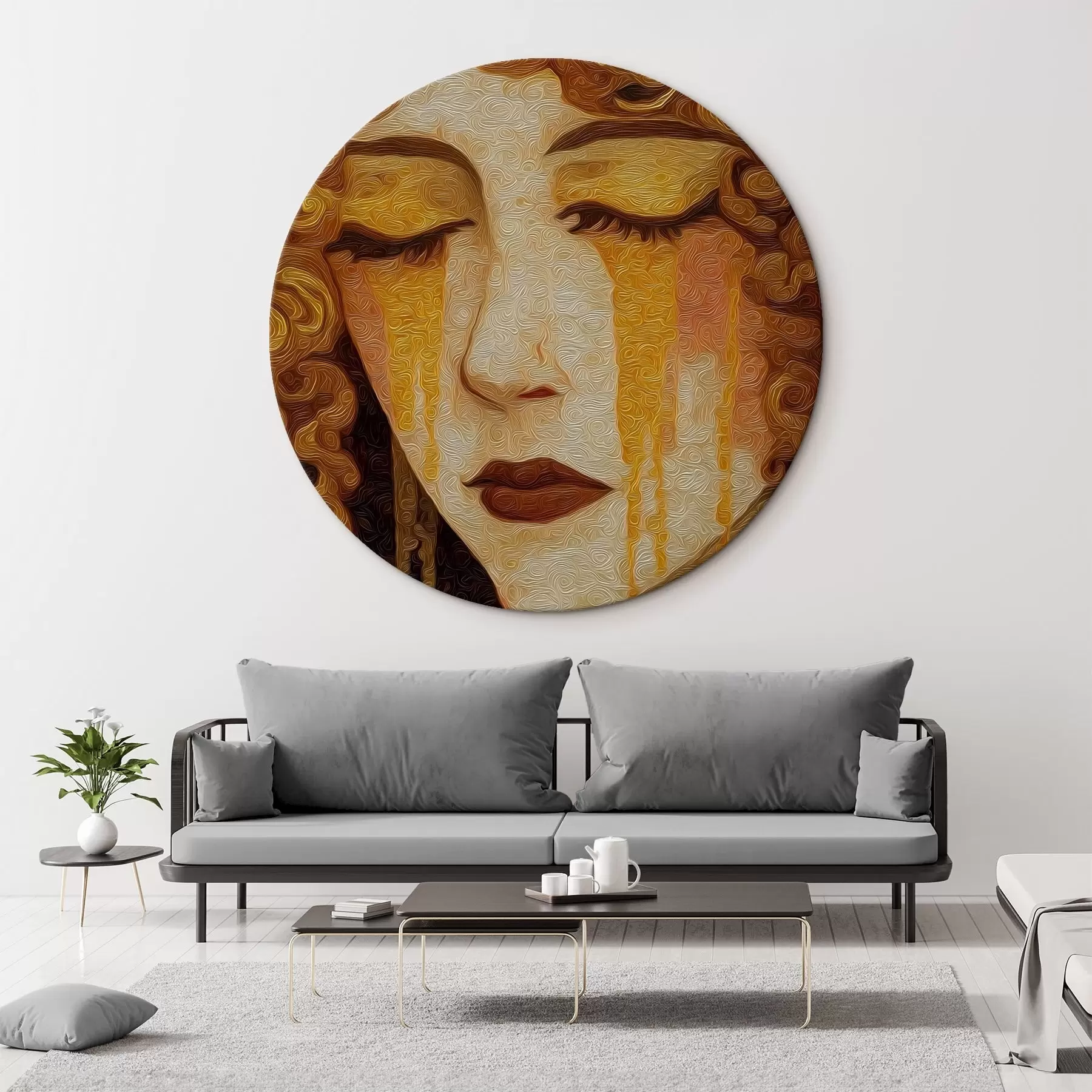 Wandbilder Porträt einer Frau mit roten Haaren und dekorativem Make-up r46149