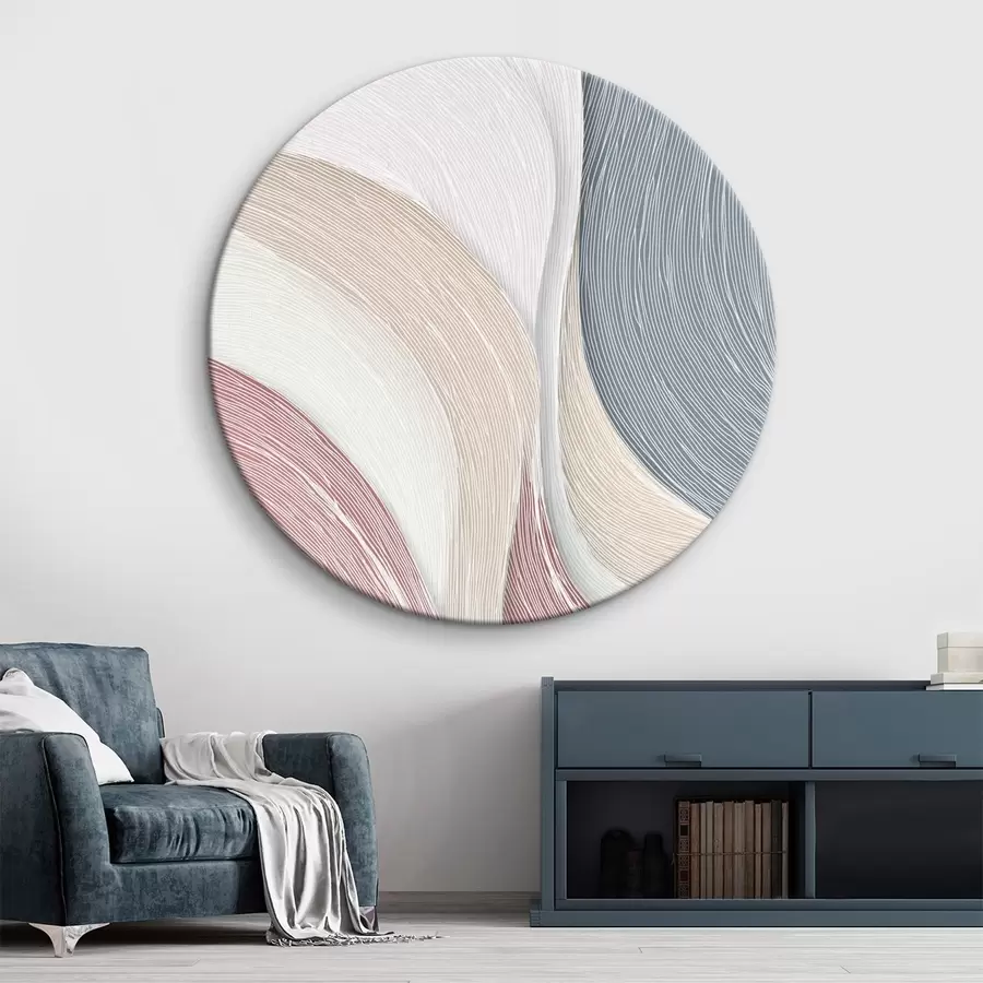 Wandbilder Leichte abstrakte Wellen in zartrosa und grauweißen Farbtönen r46153