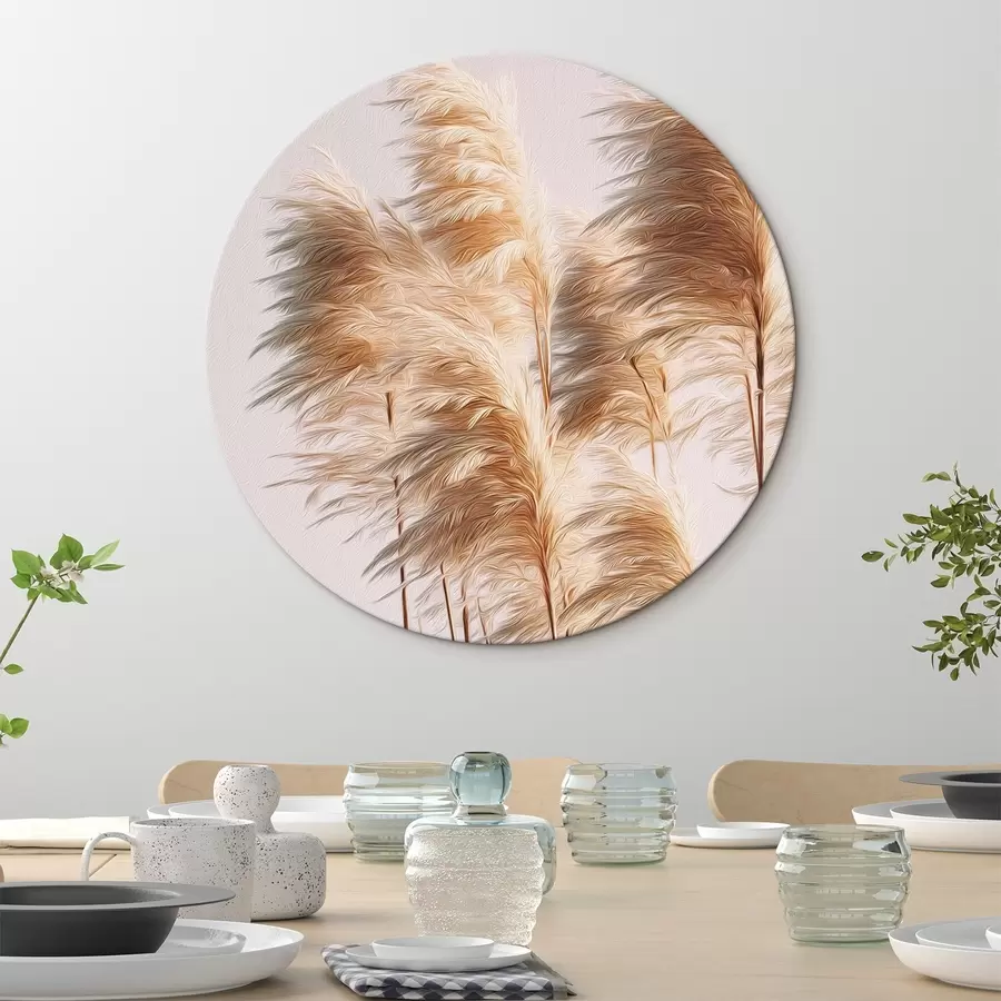 Wandbilder Flauschige Ziergräser auf hellem Hintergrund r46157