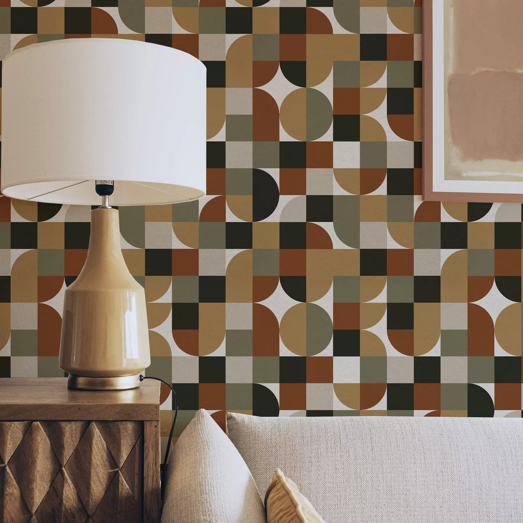 Fototapete Modulare Geometrie in warmen Erdtönen a00770