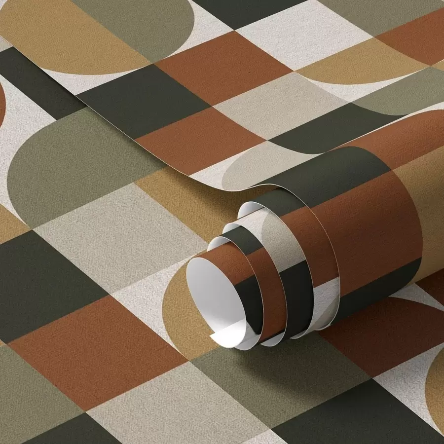 Fototapete Modulare Geometrie in warmen Erdtönen a00770