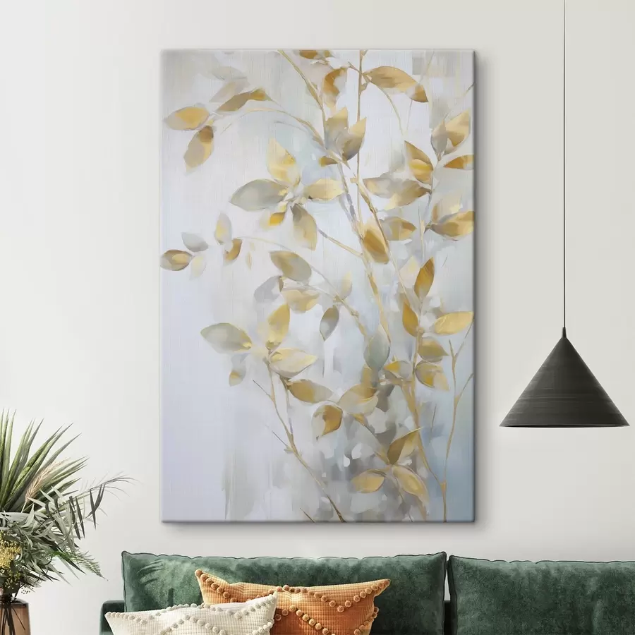 Wandbilder Abstrakte Blätter imitieren Malerei s46348