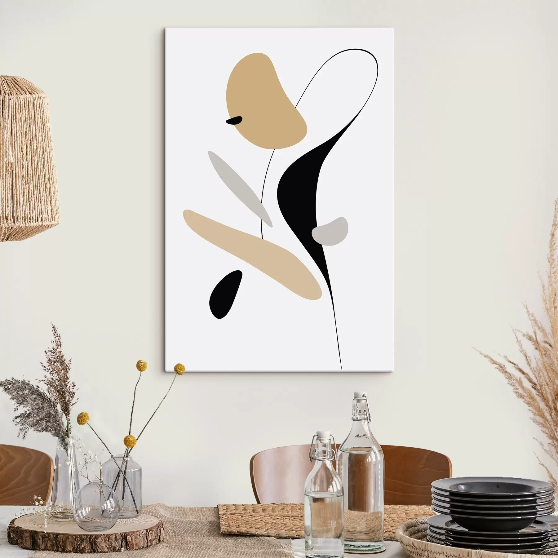 Wandbilder Abstrakte Komposition mit Punkten und Linien s46350